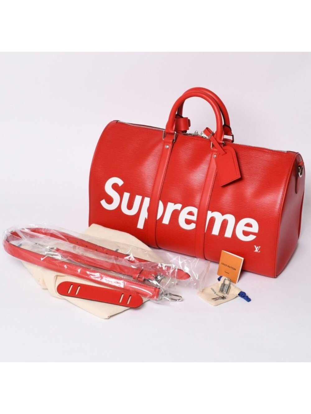 Louis Vuitton Supreme Keepall Bandouliere 45 Boston Bag Epi